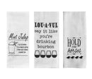 Derby Party Tea Towels Set of 3 - Mint Julep Recipe, Louavul Say It Like You're Drinking Bourbon, and Hold Your Horses-2