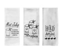 Derby Party Tea Towels Set of 3 - Mint Julep Recipe, Looks Like I Hit the Trifecta, and Hold Your Horses