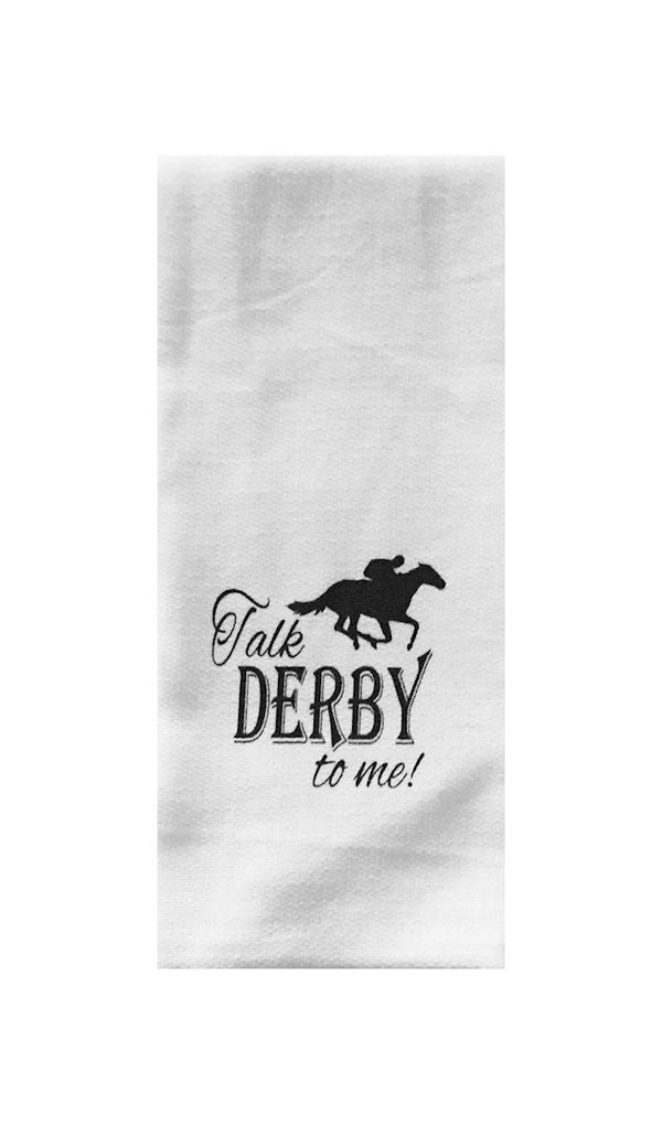 Talk Derby To Me Tea Towel