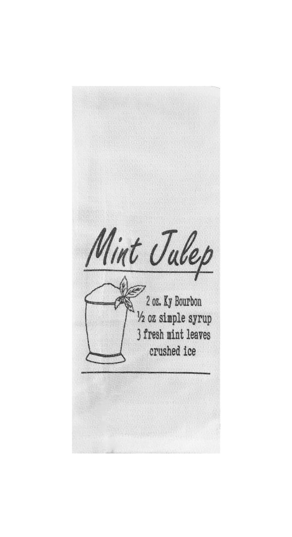 Mint Julep Recipe Derby Tea Towel
