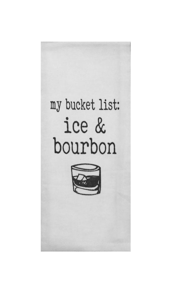 Bourbon Tea Towels Set of 2 - My Bucket List: Ice and Bourbon & My Favorite Color Is Bourbon