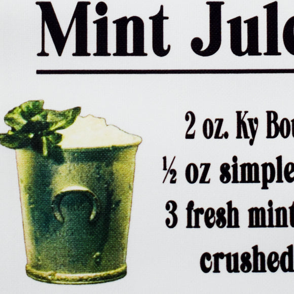 Mint Julep Recipe Derby Tea Towel