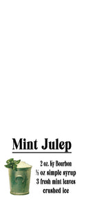 Mint Julep Recipe Derby Tea Towel