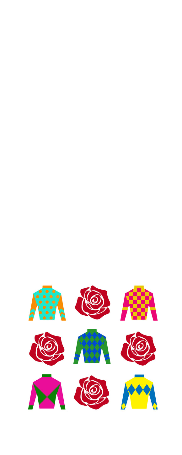 Silks and Roses Derby Tea Towel