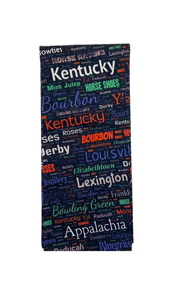 Kentucky Word Art Color Tea Towel