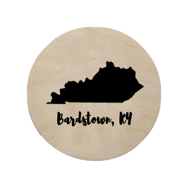 State Shape with Your Town Wooden Magnet