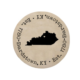 Your Town Est. Year Laser Engraved Wooden Magnet