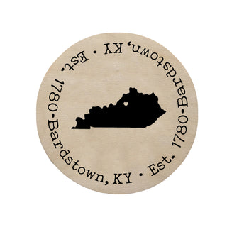 Your Town Est. Year Laser Engraved Wooden Magnet