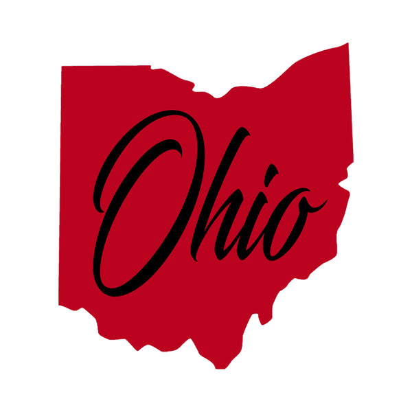 Ohio Script Red and Black Printed Wooden Magnet | Layne Wilson