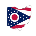 Ohio Shape Flag Wooden Magnet