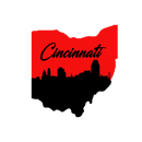 Ohio Shape Cincinnati Skyline Wooden Magnet-4