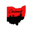 Ohio Shape Cincinnati Skyline Wooden Magnet