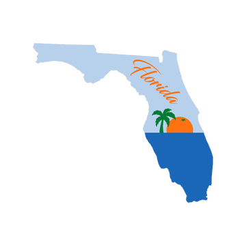 Florida Shape Orange Sunset Wooden Magnet