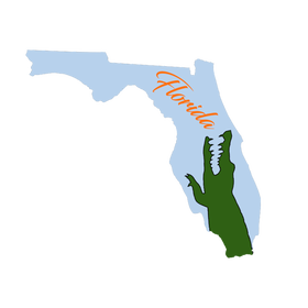 Florida Shape Alligator Wooden Magnet