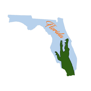 Florida Shape Alligator Wooden Magnet