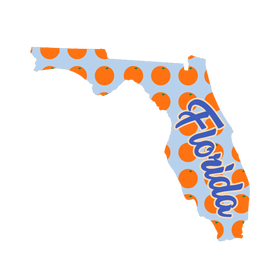 Florida Script with Oranges Wooden Magnet