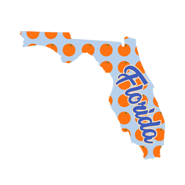 Florida Script with Oranges Wooden Magnet