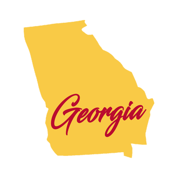Georgia Script in Gold and Red Wooden Magnet