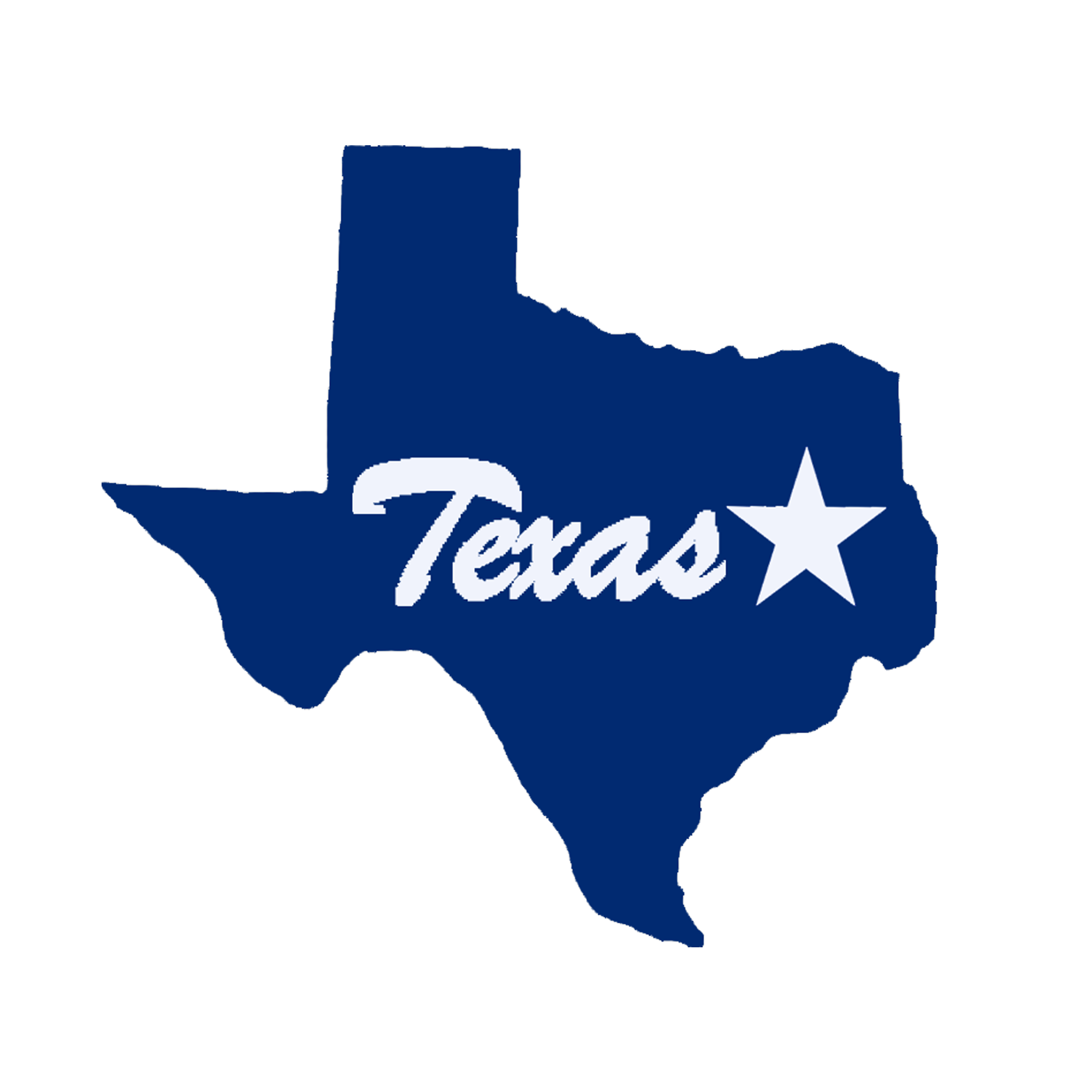 Texas Script in Blue and White Wooden Magnet | Layne Wilson