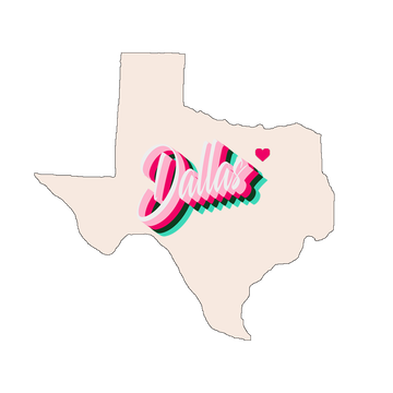 Texas Shape with Dallas Script Wooden Magnet