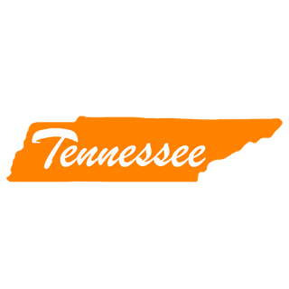 Tennessee Script in Orange and White Wooden Magnet