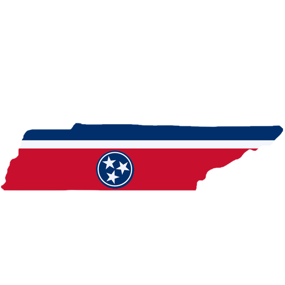 Tennessee Shape Tri-Star Wooden magnet