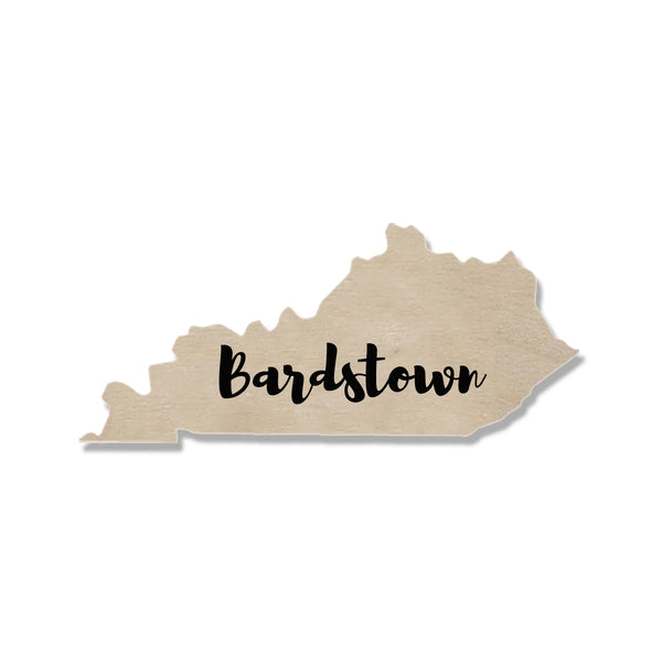 Your Town Kentucky Shape Laser Engraved Wooden Magnet