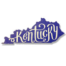 Kentucky Shape with Blue and White Kentucky Script Magnet-1