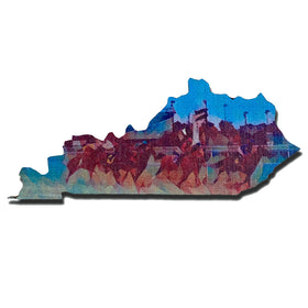 Derby Race Deco Kentucky Shaped Wooden Magnet