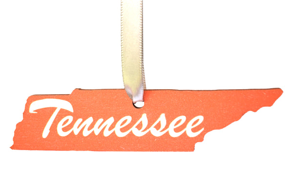 Tennessee Orange and White Wooden Ornament