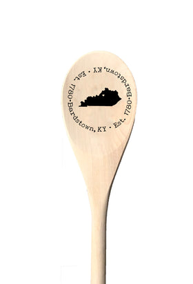 Your Town Est. Year Laser Engraved Wooden Spoon