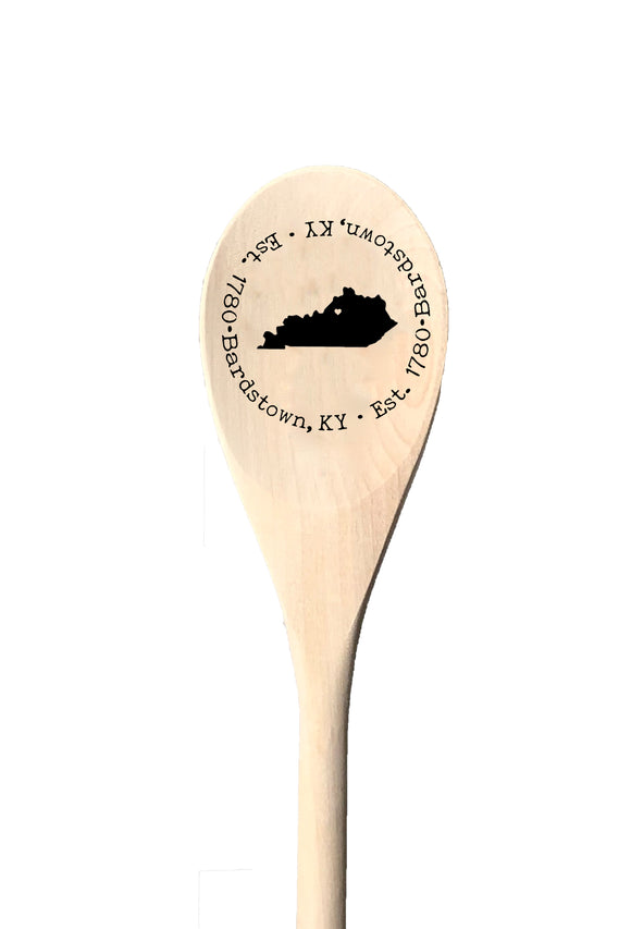 Your Town Est. Year Laser Engraved Wooden Spoon