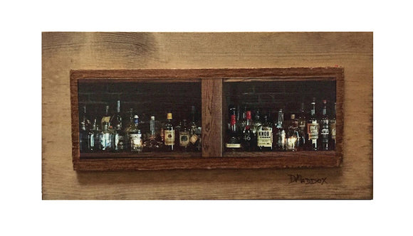 Bourbon Bottles at Bourbons Bistro Wooden Art