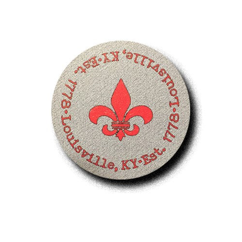 Louisville Fleur de Lis Red and Gray Magnet