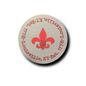 Louisville Fleur de Lis Red and Gray Magnet