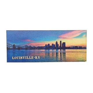 Louisville Winter Skyline Wooden Magnet