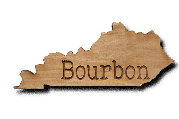 Kentucky Shape with Bourbon Text Magnet