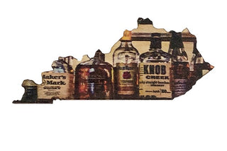 Kentucky Shape with Bourbon Bottles 2